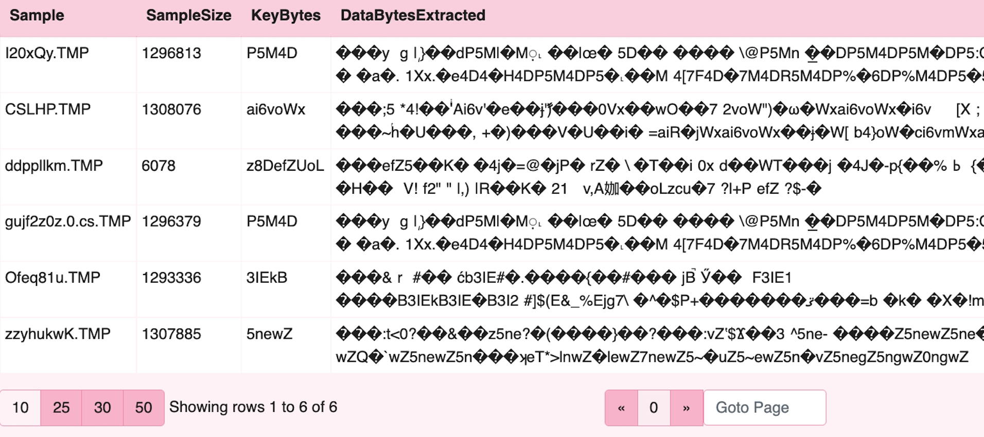 VQL: extract bytes